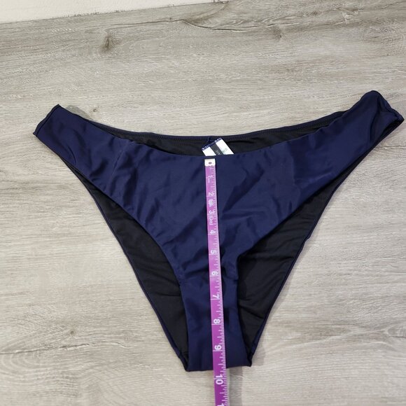 J. Crew Blue Ribbed High Rise Swim Bottom Style BE808 New With Tags Womens XXL - Picture 5 of 16